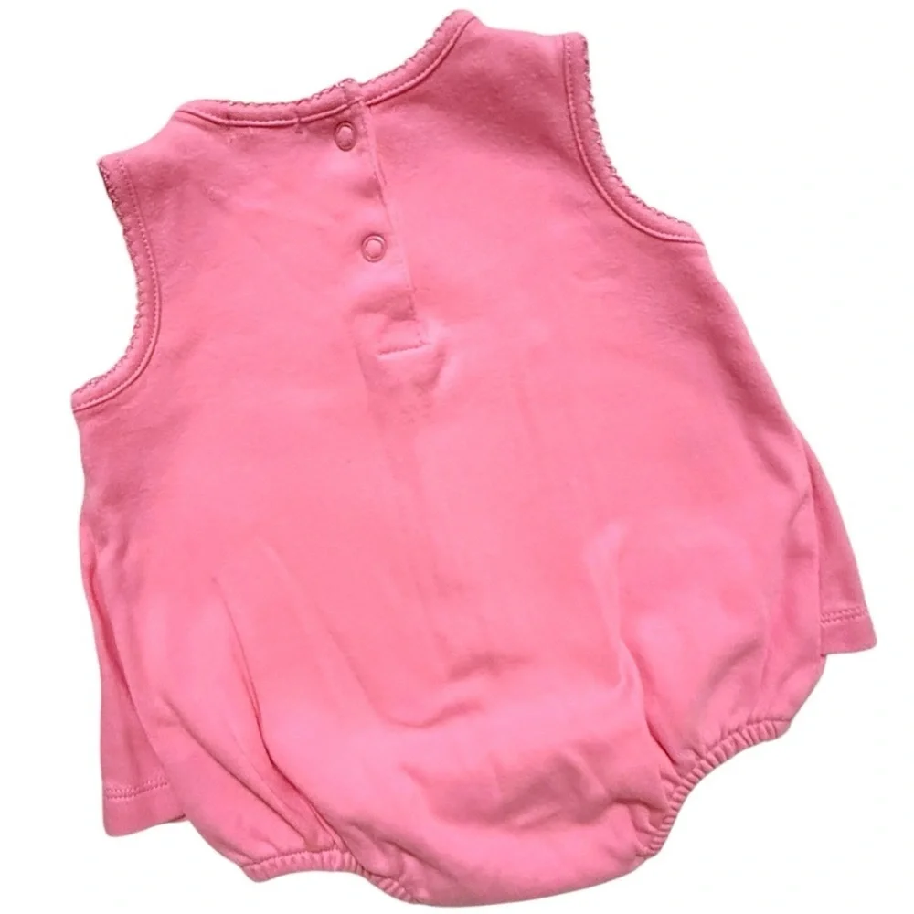 Carter’s Baby Girl Pink Sleeveless Romper with Embroidered Flowers – Size 3M